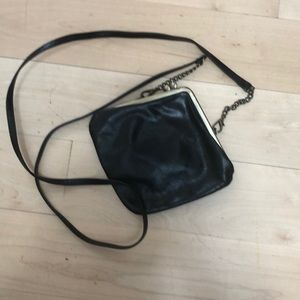Black leather small Hobo purse